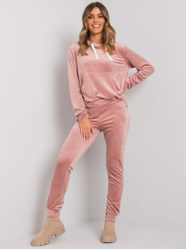 Dirty pink velour set with Cholai pants