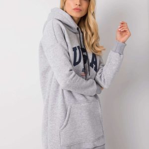 Grey melange kangaroo sweatshirt Yetty RUE PARIS