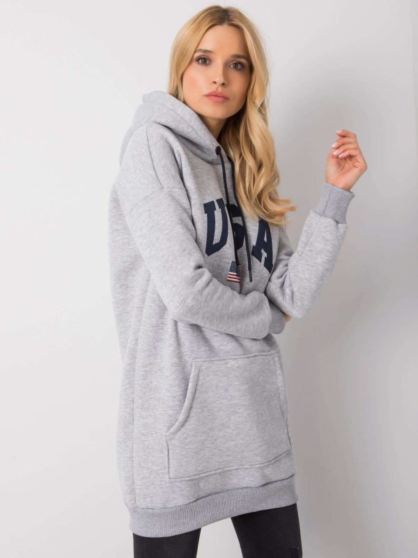 Grey melange kangaroo sweatshirt Yetty RUE PARIS