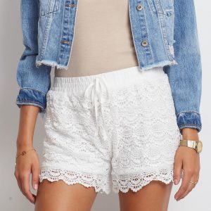 White Lacey Shorts