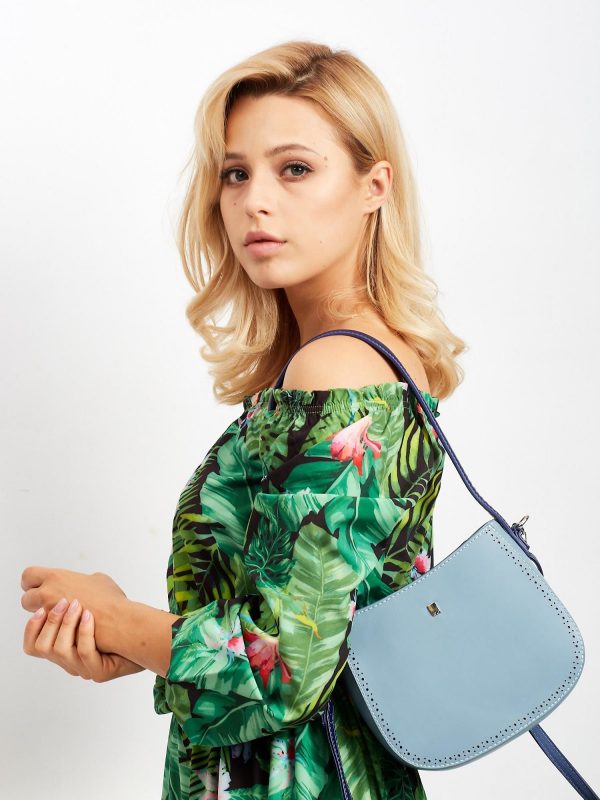 Light blue handbag with detachable strap