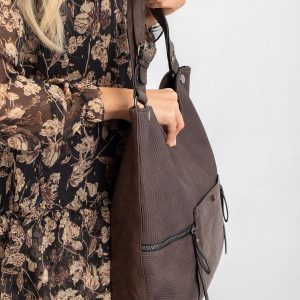 Dark brown city handbag