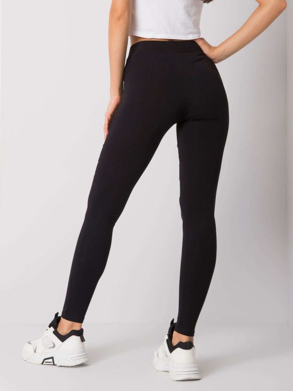 Kaori RUE PARIS Black Cotton Leggings