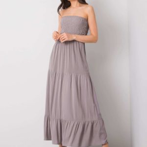 Light grey maxi dress Giuseppina FRESH MADE