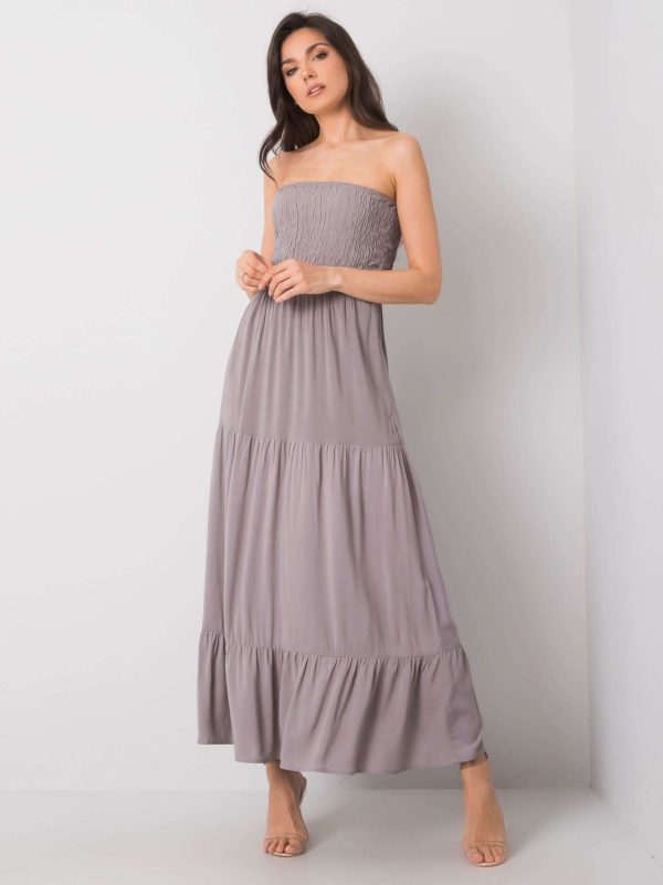 Light grey maxi dress Giuseppina FRESH MADE