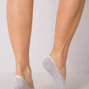 Grey Cotton Footwear Socks