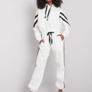 White casual set with Stacy stripes