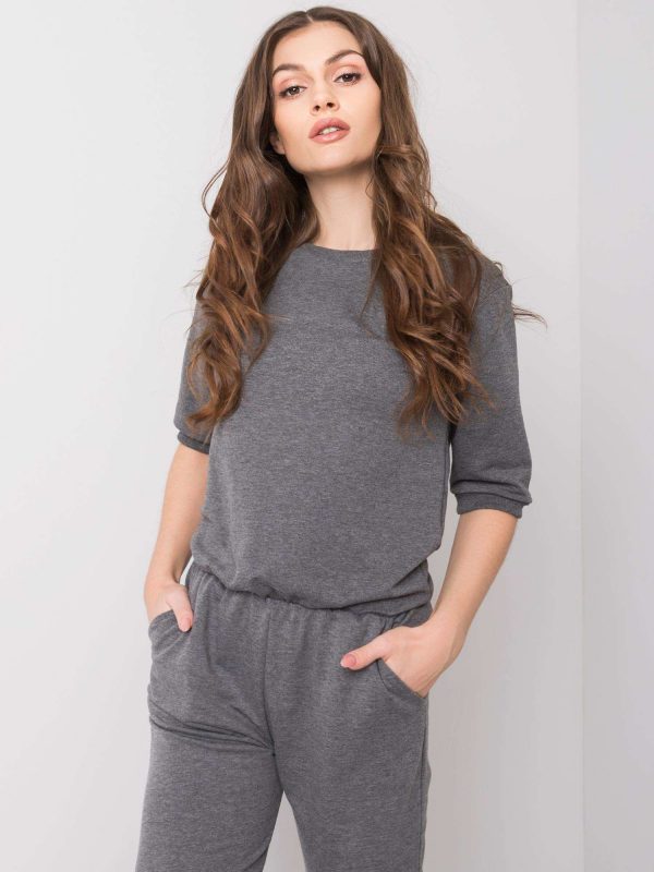 Dark Grey Melange Jumpsuit Ilina