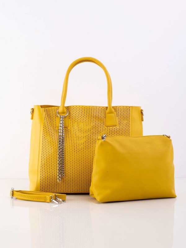 Yellow openwork bag