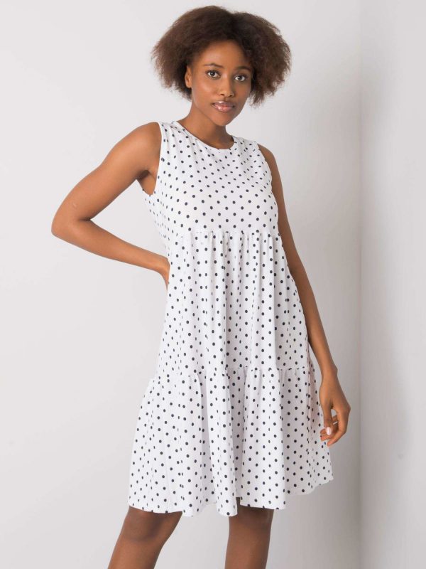 White polka dot dress Norinne RUE PARIS