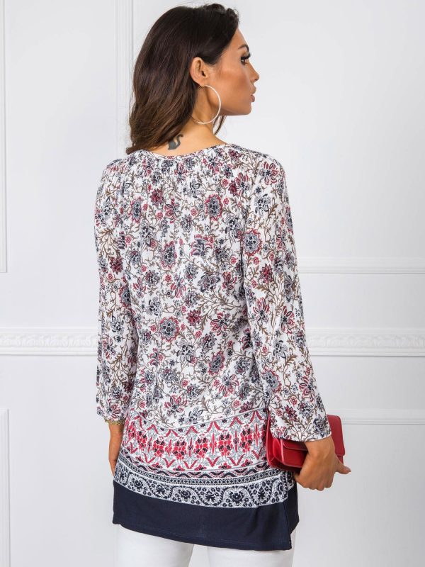 White and red blouse Camilla RUE PARIS