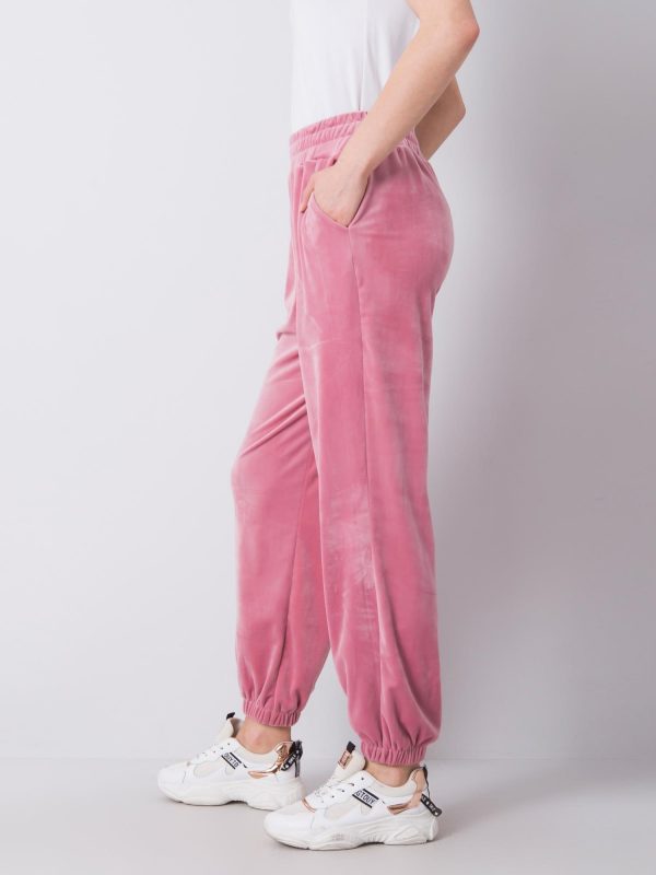 Pink velour sweatpants Moonlight RUE PARIS