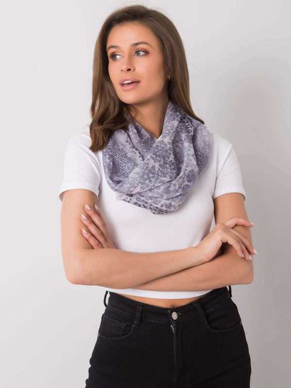 Grey scarf in animal patterns