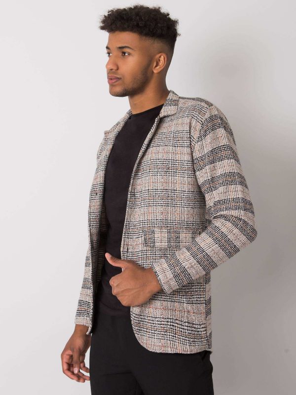 Cooper Black and Beige Men's Plaid Blazer