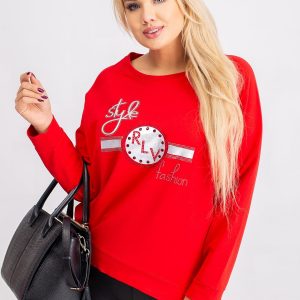 Red Plus Size Sweatshirt Style