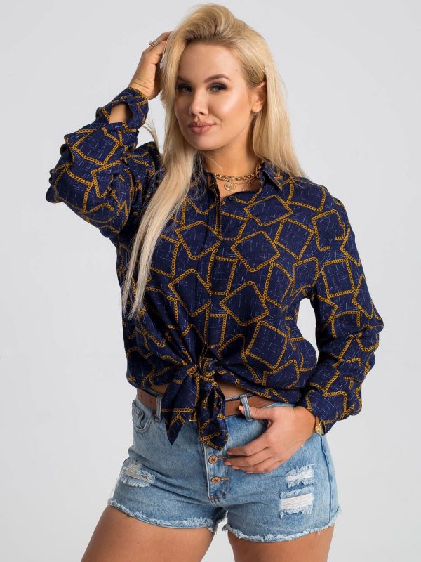 Navy blue plus size shirt Daliah RUE PARIS