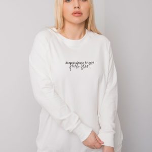 Ecru plus size sweatshirt with Marlow inscription