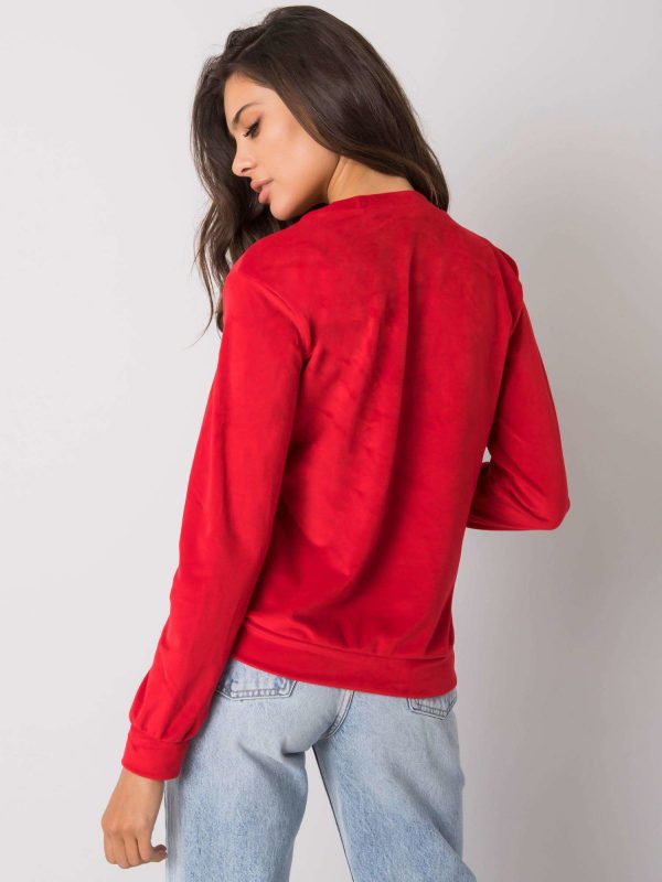 Red velour sweatshirt Cristobel