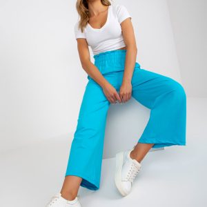 Blue basic wide leg sweatpants