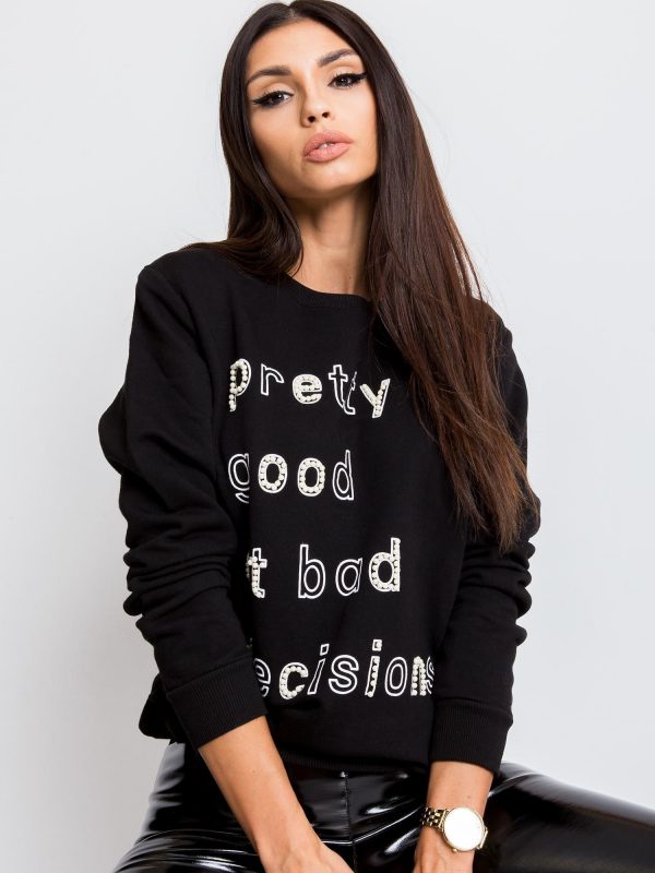 RUE PARIS Black Risky Sweatshirt