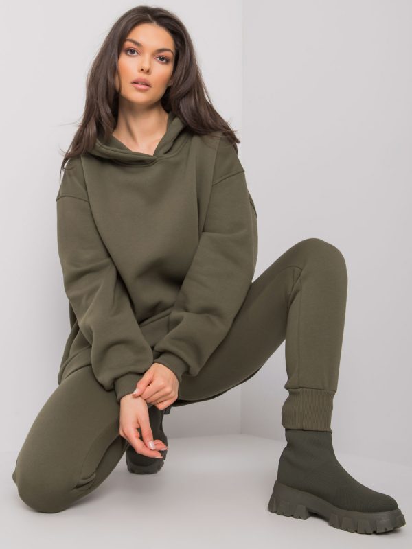 Khaki Two-Piece Sweatshirt Set Lucia