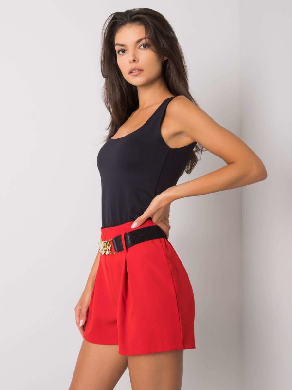 Women's Red Shorts with Kalindi Strap