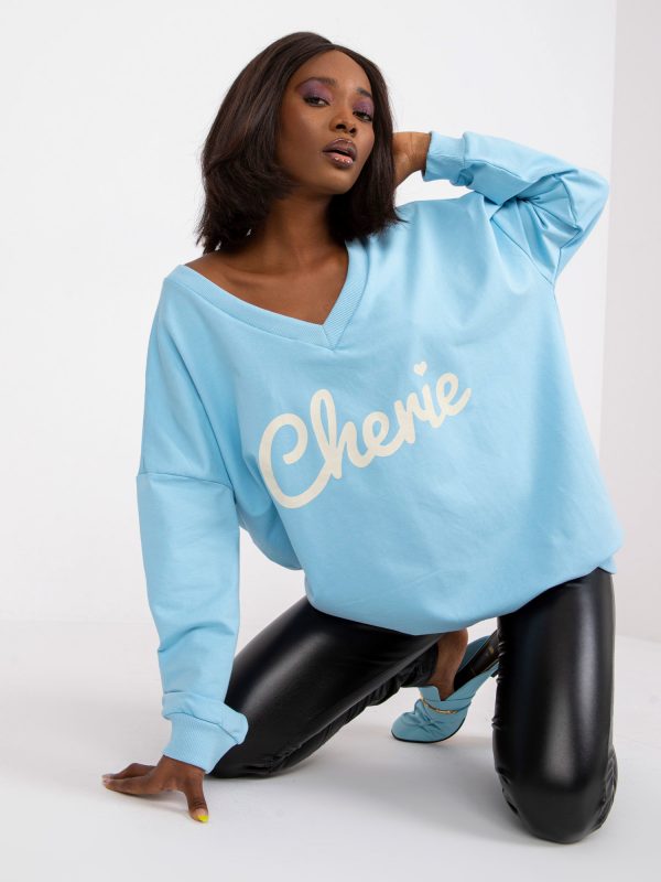 Blue oversize sweatshirt with print