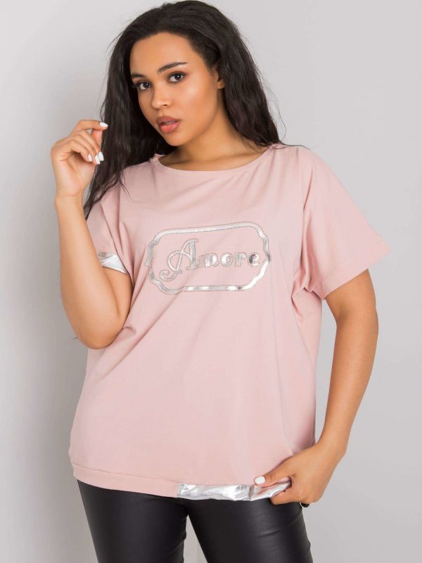 Dirty pink blouse plus size Ina