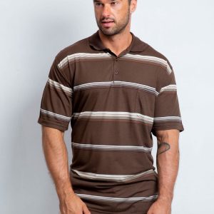 Men's Grizzly Plus Size Brown Polo Shirt