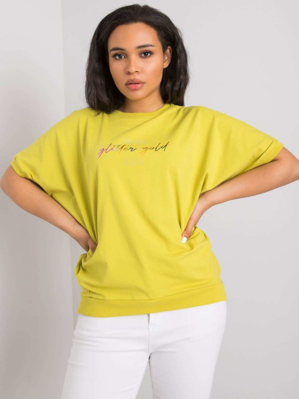 Light green plus size blouse with Jewel inscription