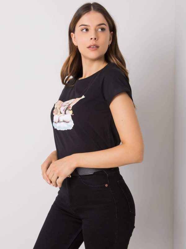 Black T-shirt with print Ibbie RUE PARIS