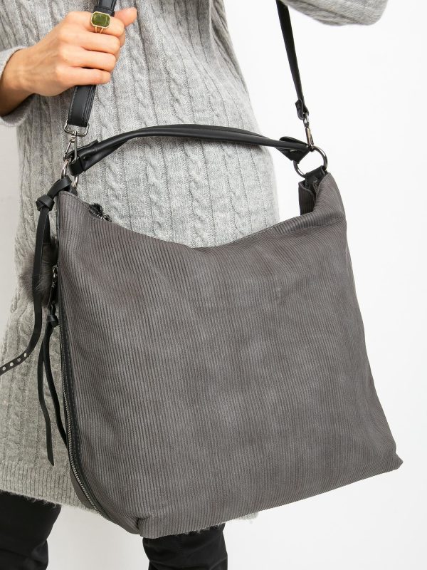 Gray Striped Bag