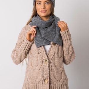 Dark gray winter set hat and scarf RUE PARIS