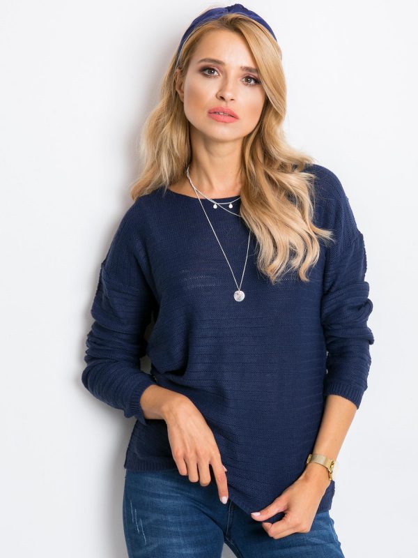 RUE PARIS Navy blue Sugarfrost sweater