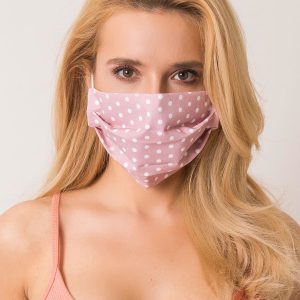 Dirty pink polka dot protective mask