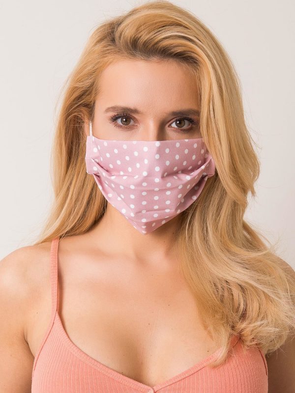 Dirty pink polka dot protective mask