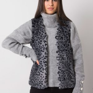 Perrina Graphite Fur Vest