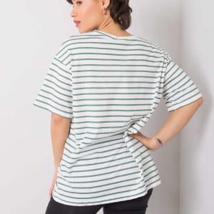 White and green striped t-shirt Emmarie RUE PARIS