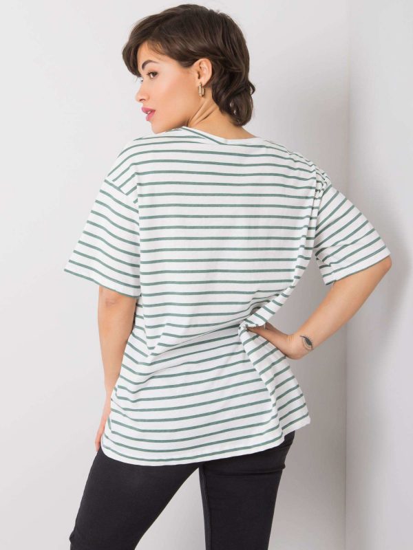 White and green striped t-shirt Emmarie RUE PARIS