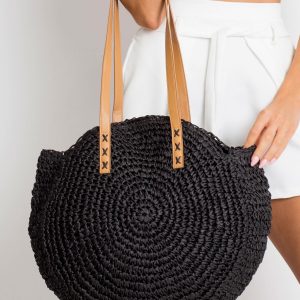 Women's Black Braided Bag