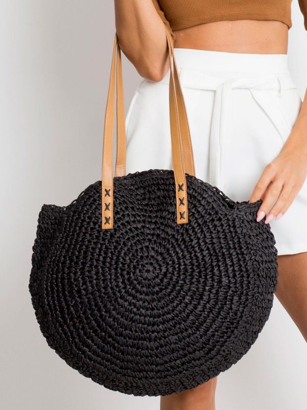 Women's Black Braided Bag