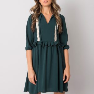 Green dress with viscose Crystal RUE PARIS