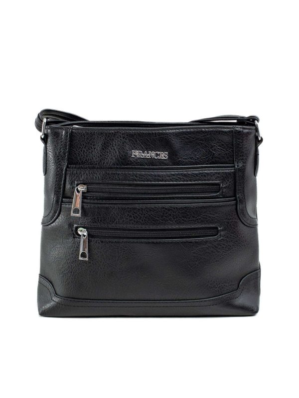 Black women's handbag with pockets