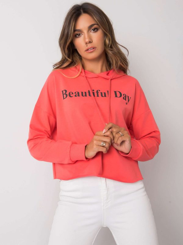 Coral sweatshirt with Zaylee inscription