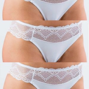 3 PAK White Tango Panties with Lace