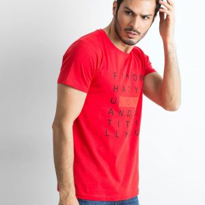 Red Men's Printed T-Shirt