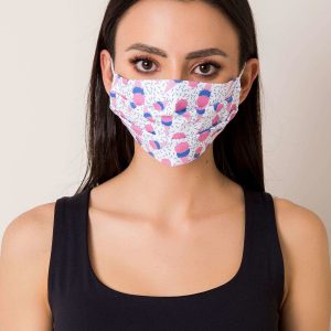 White Cotton Protective Mask with Printing