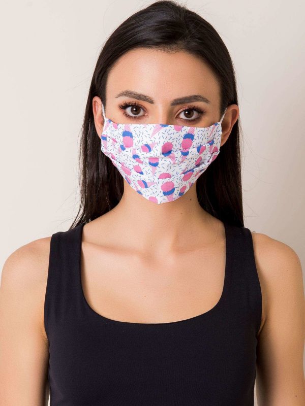 White Cotton Protective Mask with Printing