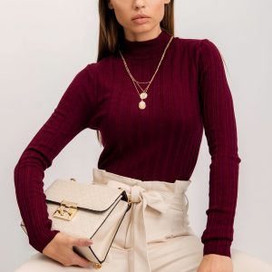 Shirley's burgundy sweater