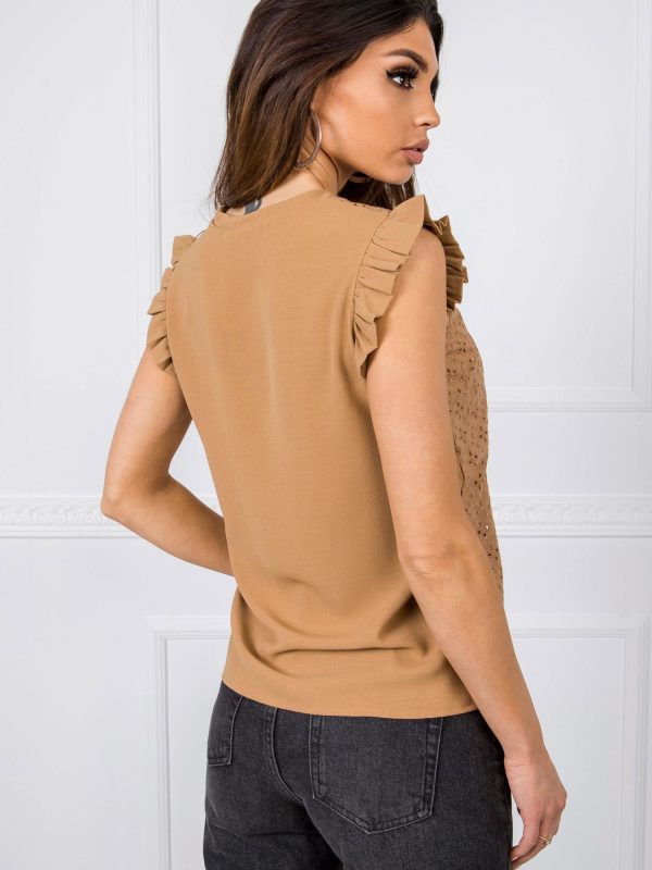 Sally RUE PARIS light brown top